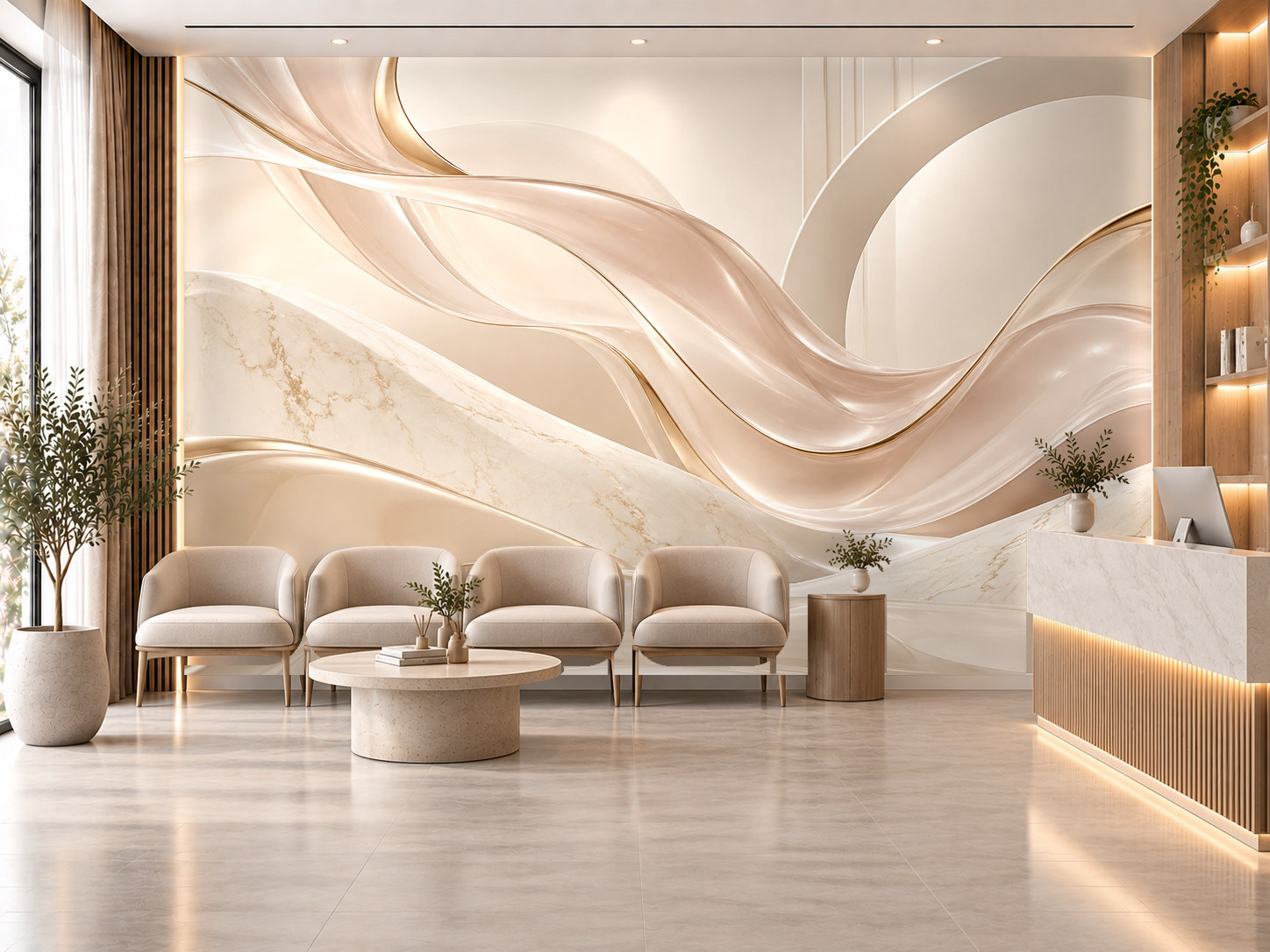 Elegant Cosmetic Flow — Estetik & Kozmetik Duvar Kağıdı (TS-AC-004A) – görsel 1