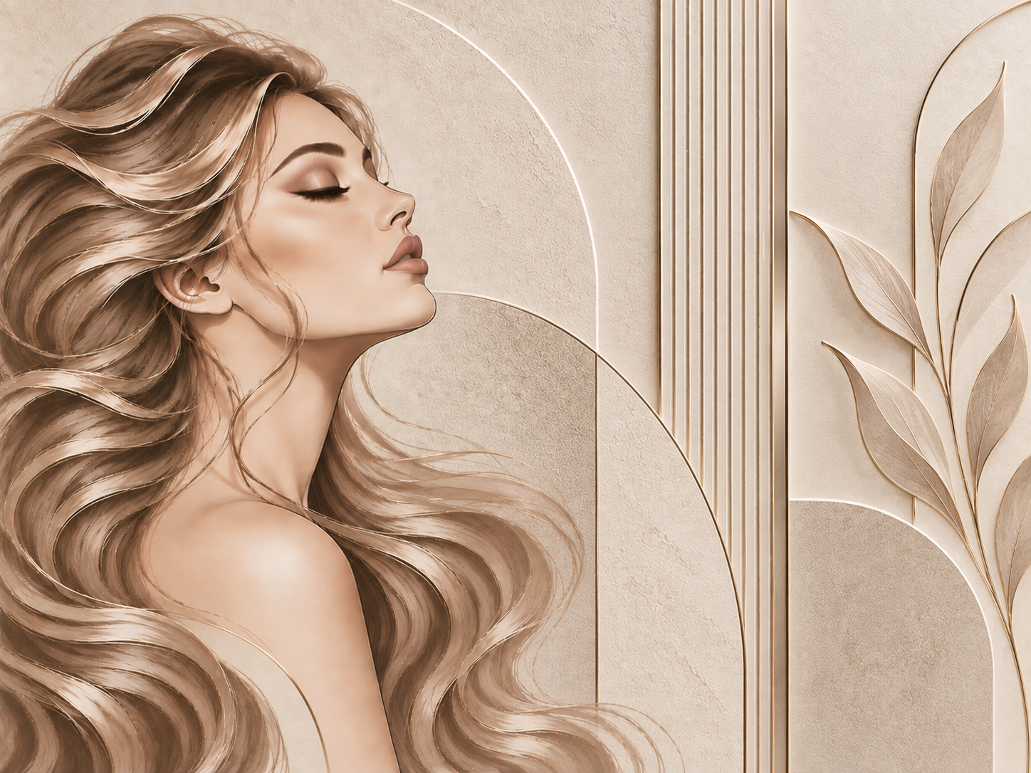 Minimal Beauty Relief — Estetik & Kozmetik Duvar Kağıdı (TS-AC-005) – görsel 2