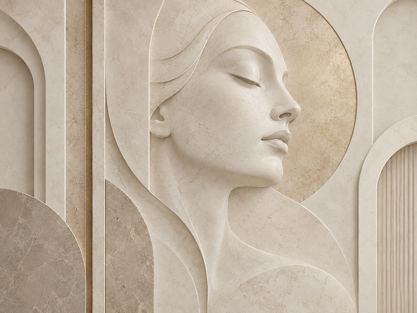 Minimal Beauty Relief — Estetik & Kozmetik Duvar Kağıdı (TS-AC-005A) – görsel 3