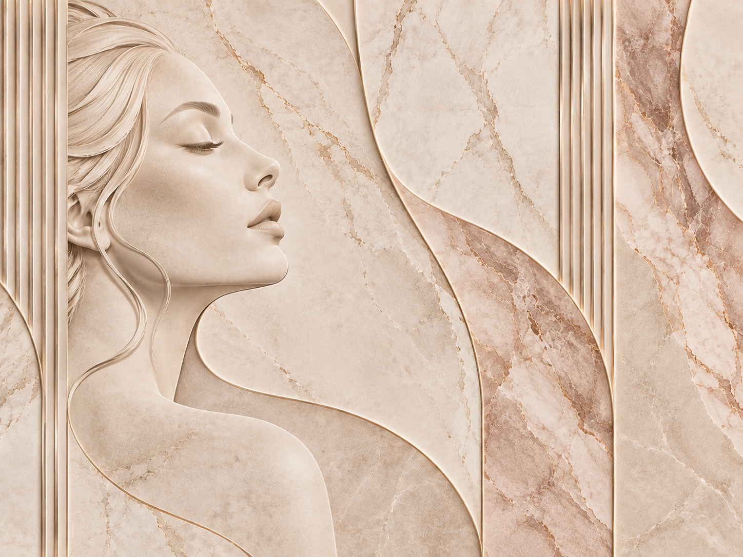 Nude Clinic Marble — Estetik & Kozmetik Duvar Kağıdı (TS-AC-006A) – görsel 2
