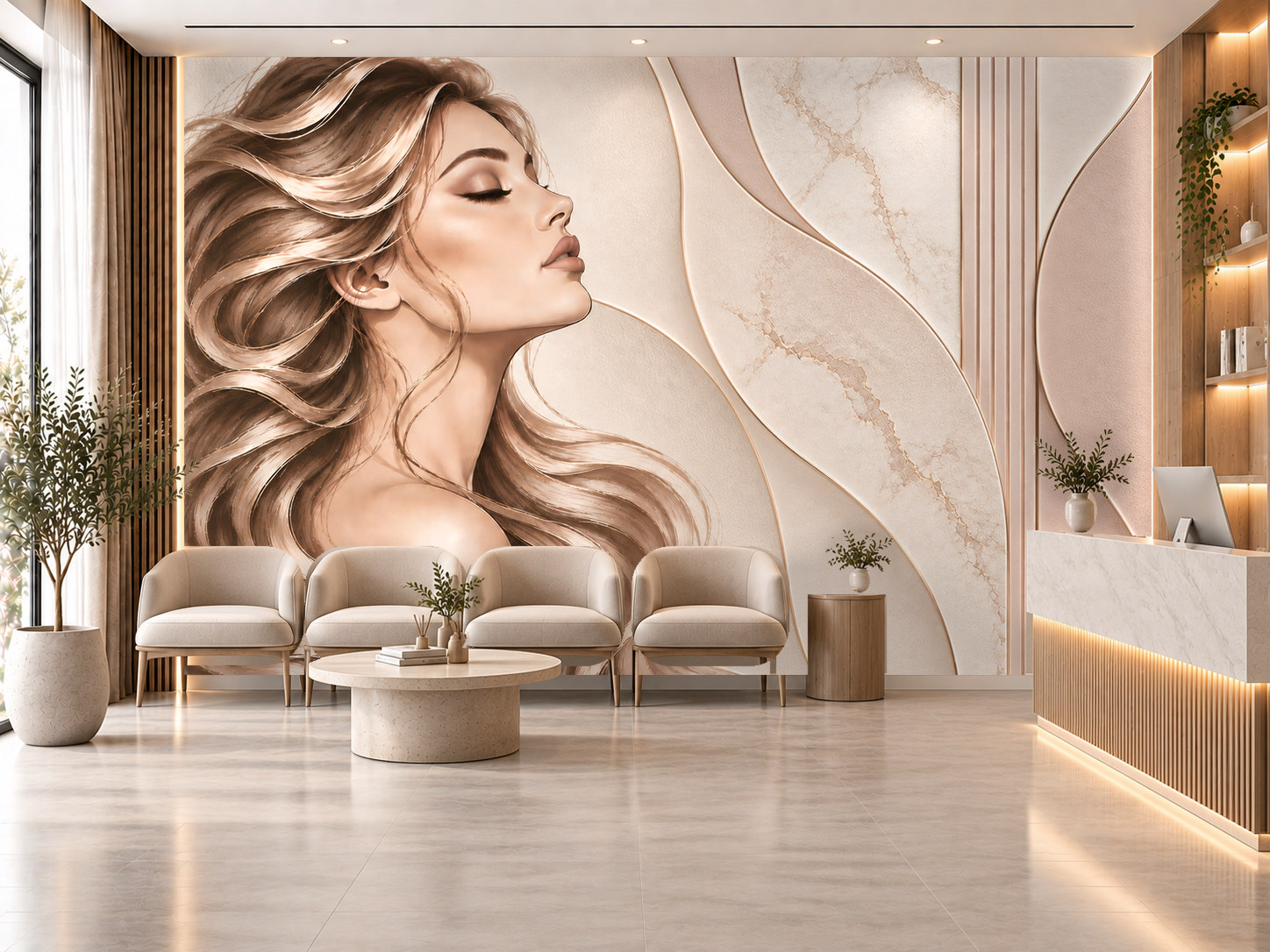 Soft Contour Beauty — Estetik & Kozmetik Duvar Kağıdı (TS-AC-008) – görsel 1