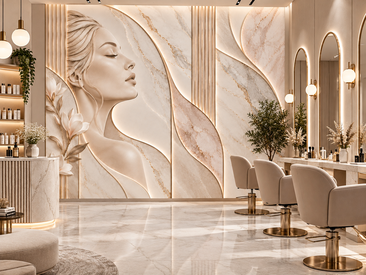 Beauty Salon Soft Marble — Estetik & Kozmetik Duvar Kağıdı (TS-AC-012) – görsel 2