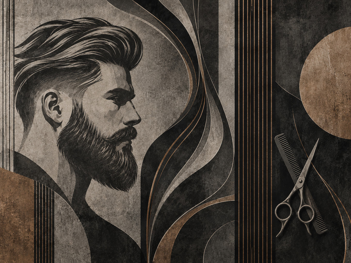 Charcoal Hair Flow — Berber Duvar Kağıdı (TS-BR-006) – görsel 2