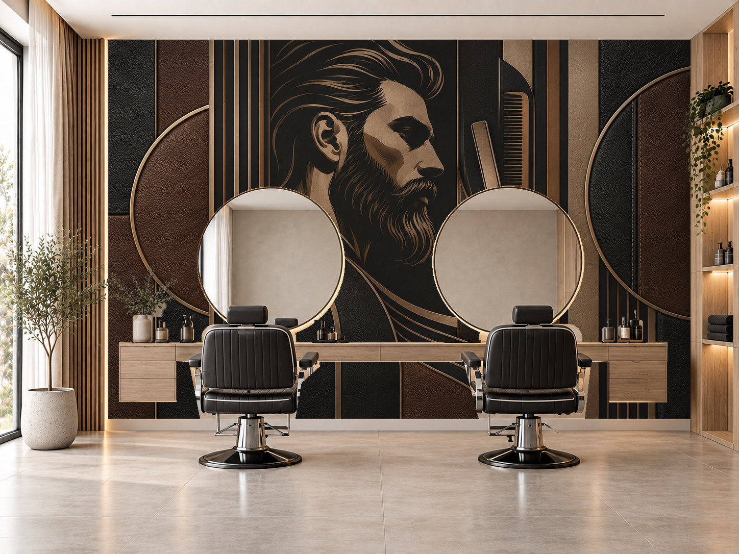 Leather & Line — Berber Duvar Kağıdı (TS-BR-007) – görsel 1