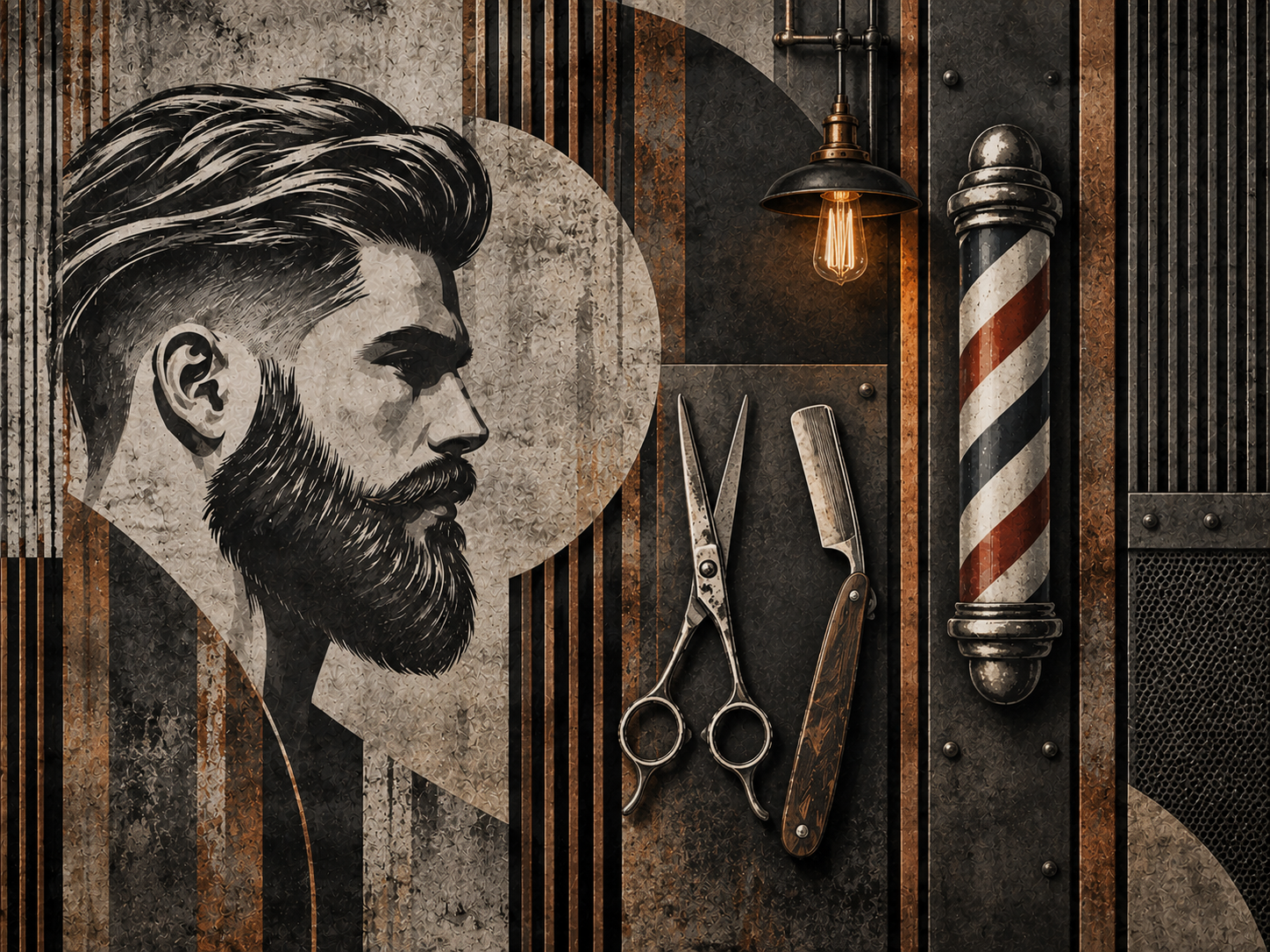 Industrial Grooming — Berber Duvar Kağıdı (TS-BR-010) – görsel 2
