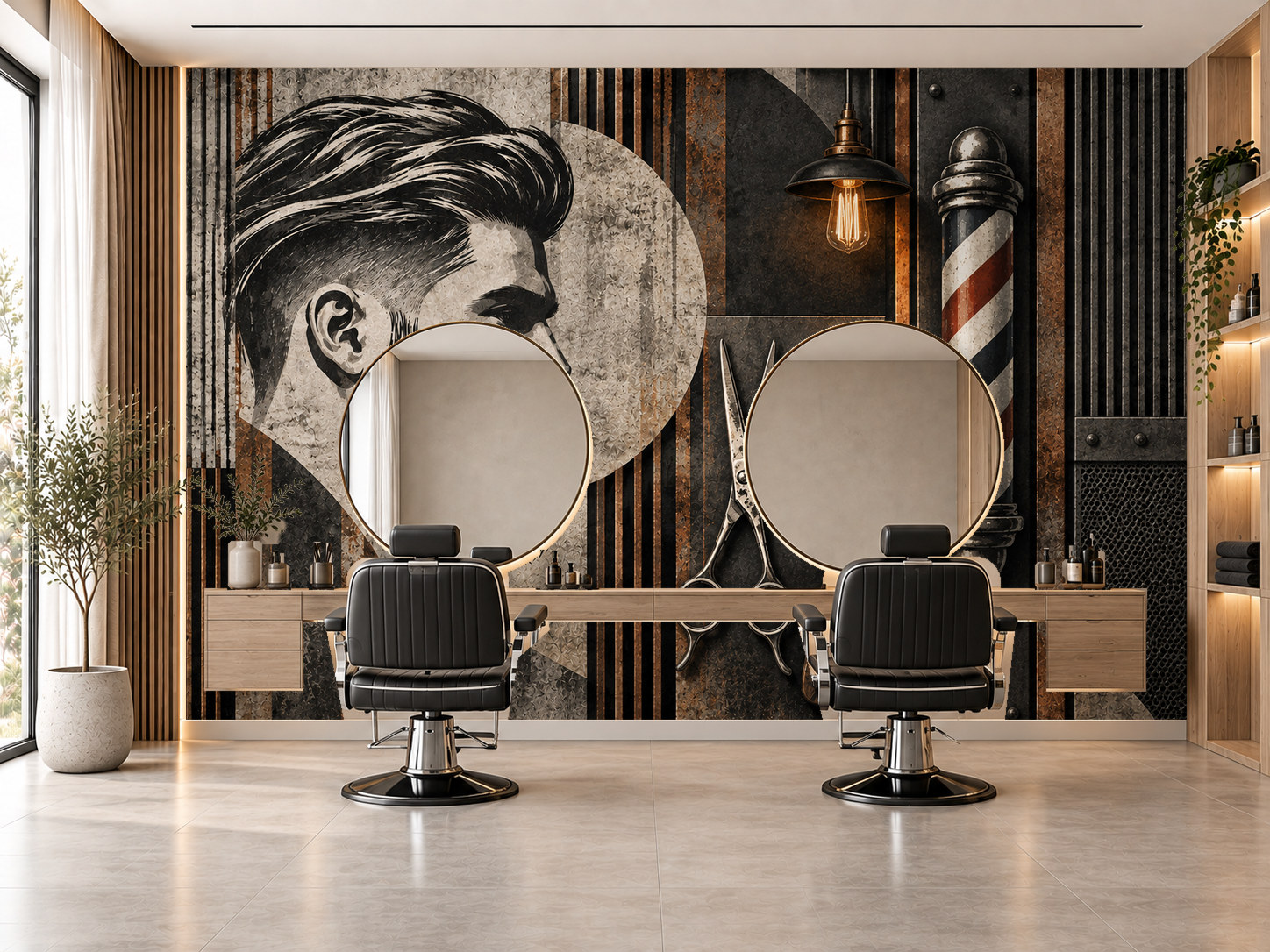 Industrial Grooming — Berber Duvar Kağıdı (TS-BR-010) – görsel 1