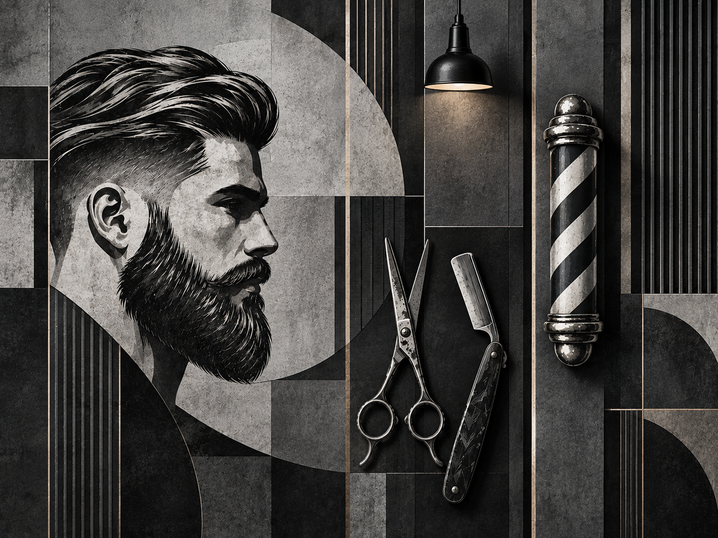 Graphite Cut Studio — Berber Duvar Kağıdı (TS-BR-011) – görsel 2