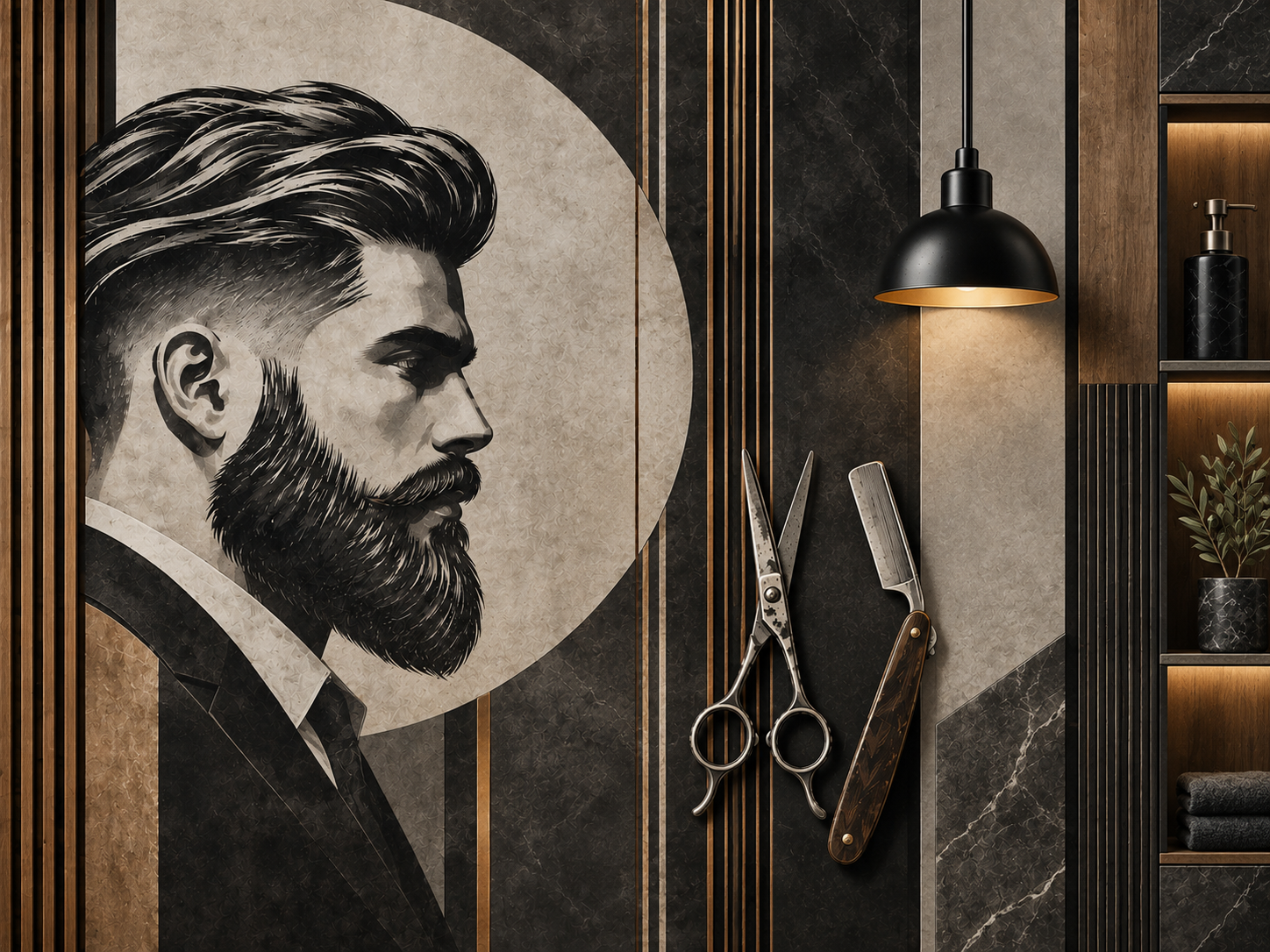 Modern Gentleman Wall — Berber Duvar Kağıdı (TS-BR-012) – görsel 2