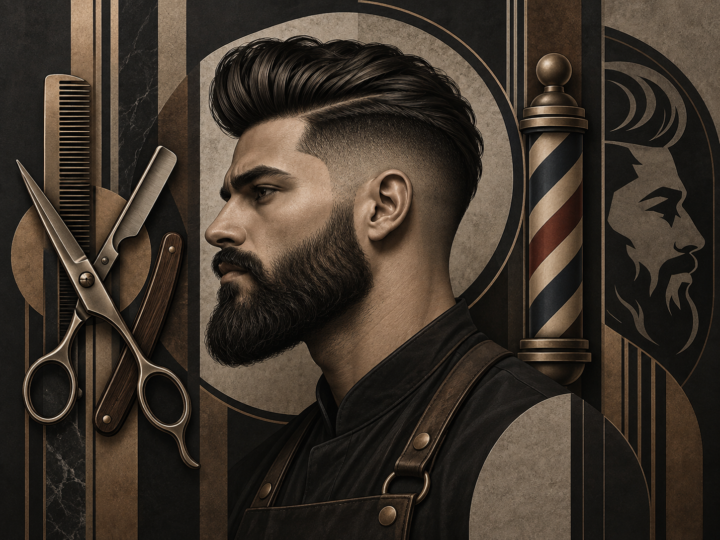 Barber Signature — Berber Duvar Kağıdı (TS-BR-015) – görsel 2