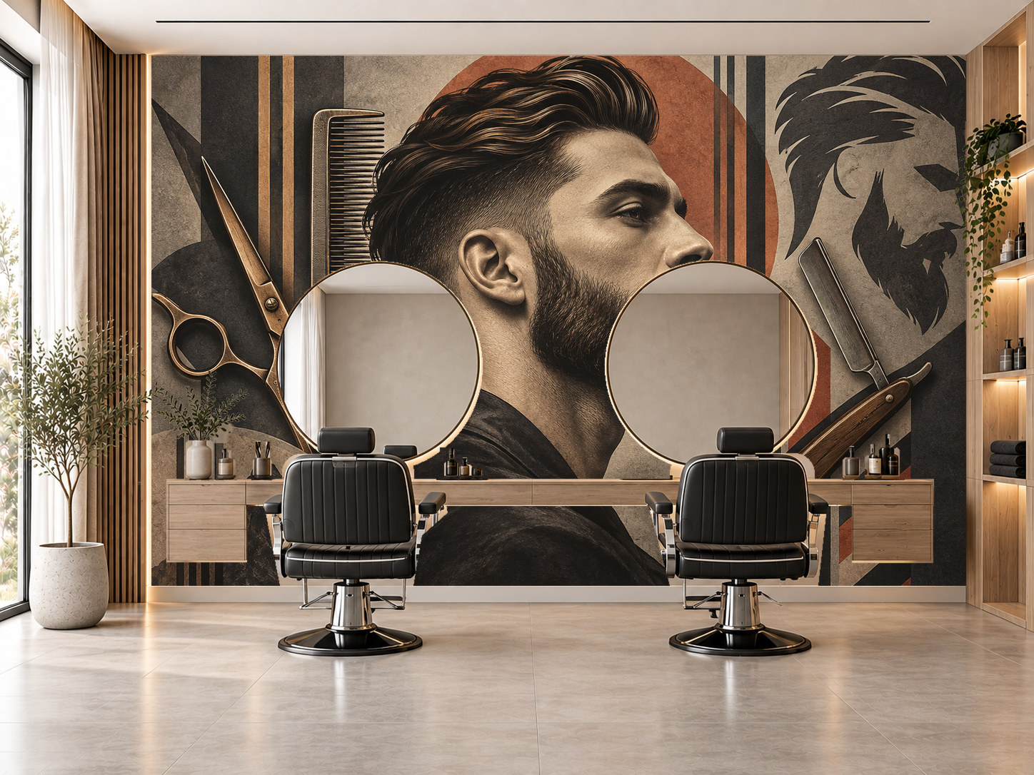 Signature Fade Barber — Berber Duvar Kağıdı (TS-BR-015A) – görsel 1