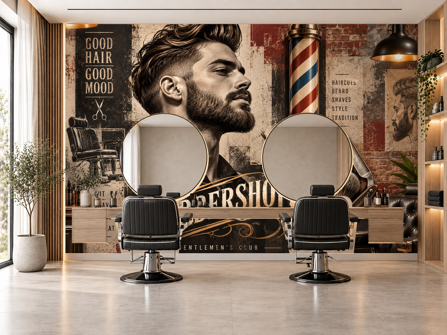 Retro Barber Poster — Berber Duvar Kağıdı (TS-BR-016) – görsel 1