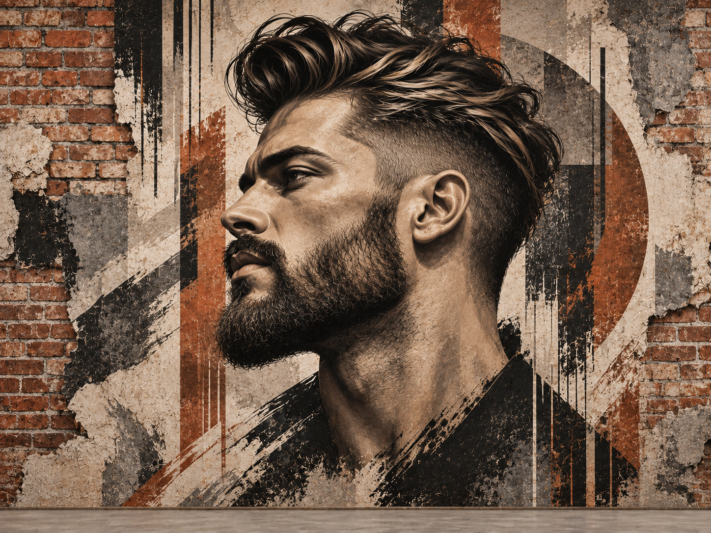 Brick & Blade Barber — Berber Duvar Kağıdı (TS-BR-018) – görsel 2