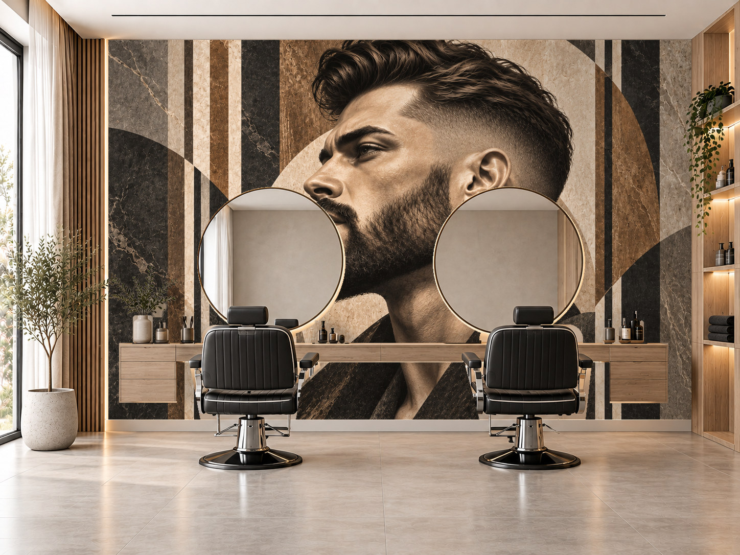 Stone Fade Gentleman — Berber Duvar Kağıdı (TS-BR-020) – görsel 1