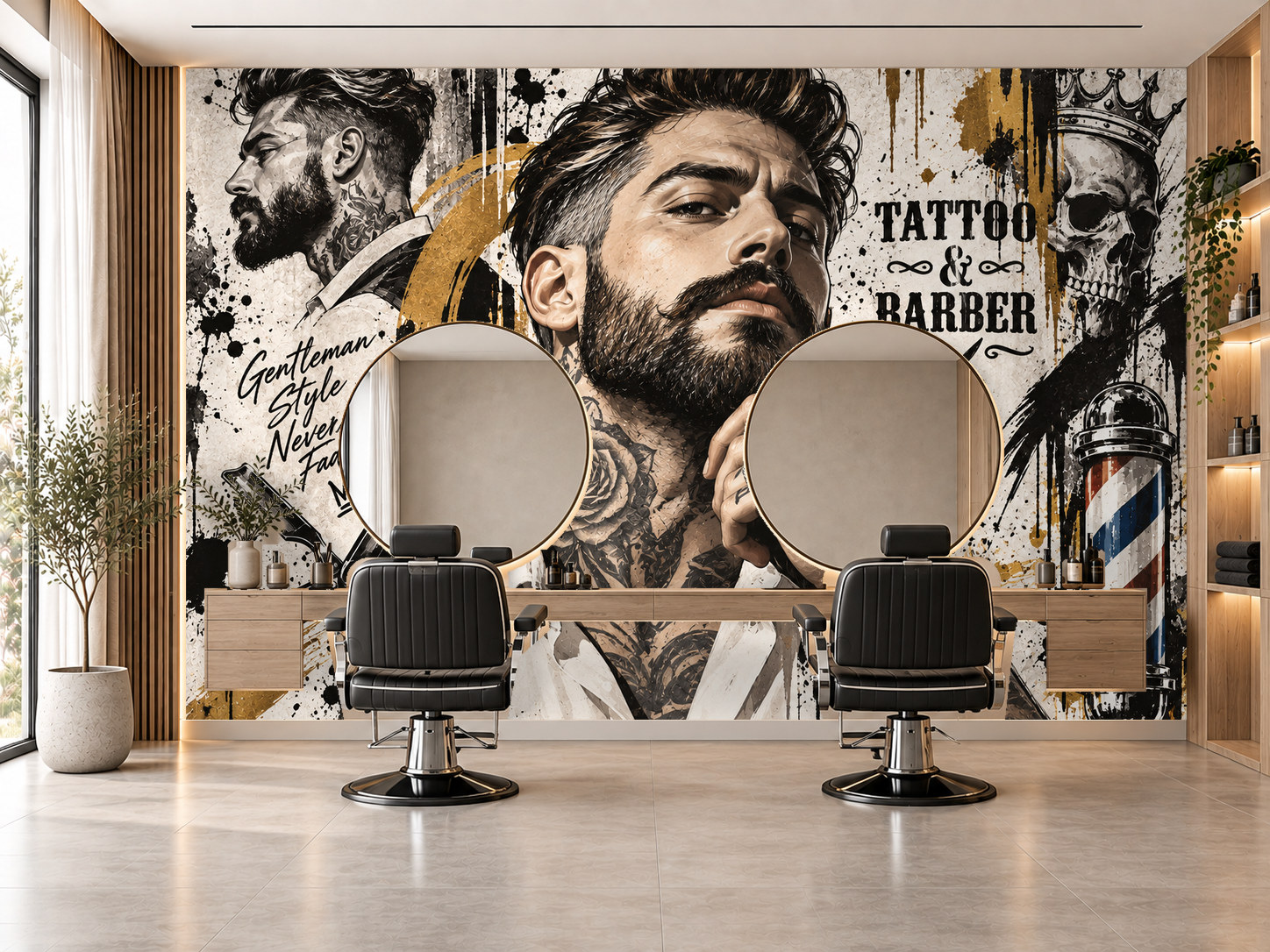Tattoo Gentleman — Berber Duvar Kağıdı (TS-BR-022) – görsel 1