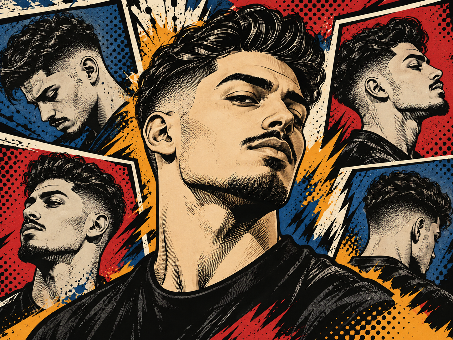 Comic Barber — Berber Duvar Kağıdı (TS-BR-024) – görsel 2