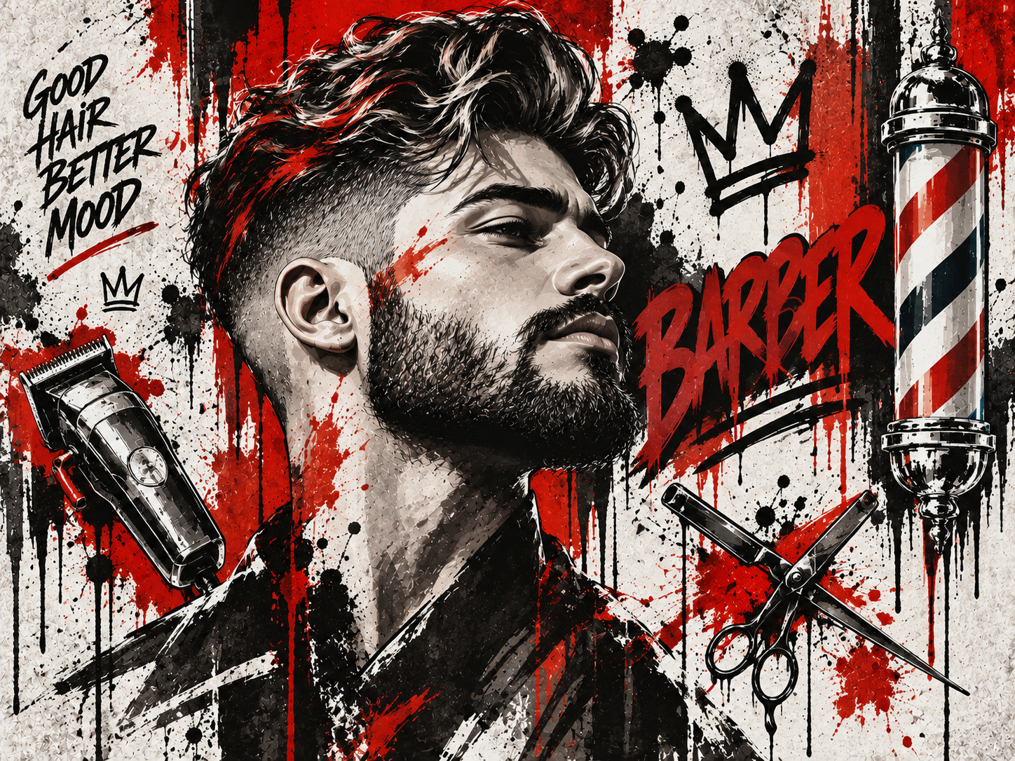 Red Black Street Cut — Berber Duvar Kağıdı (TS-BR-025A) – görsel 2