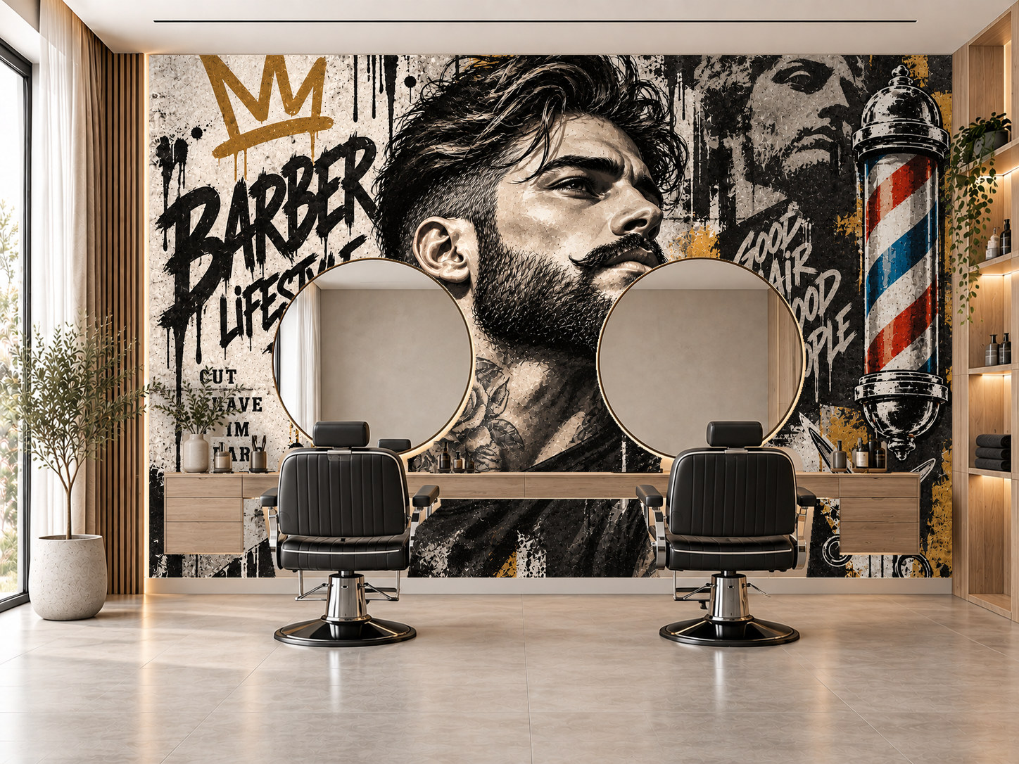 Urban Beard Portrait — Berber Duvar Kağıdı (TS-BR-028) – görsel 1