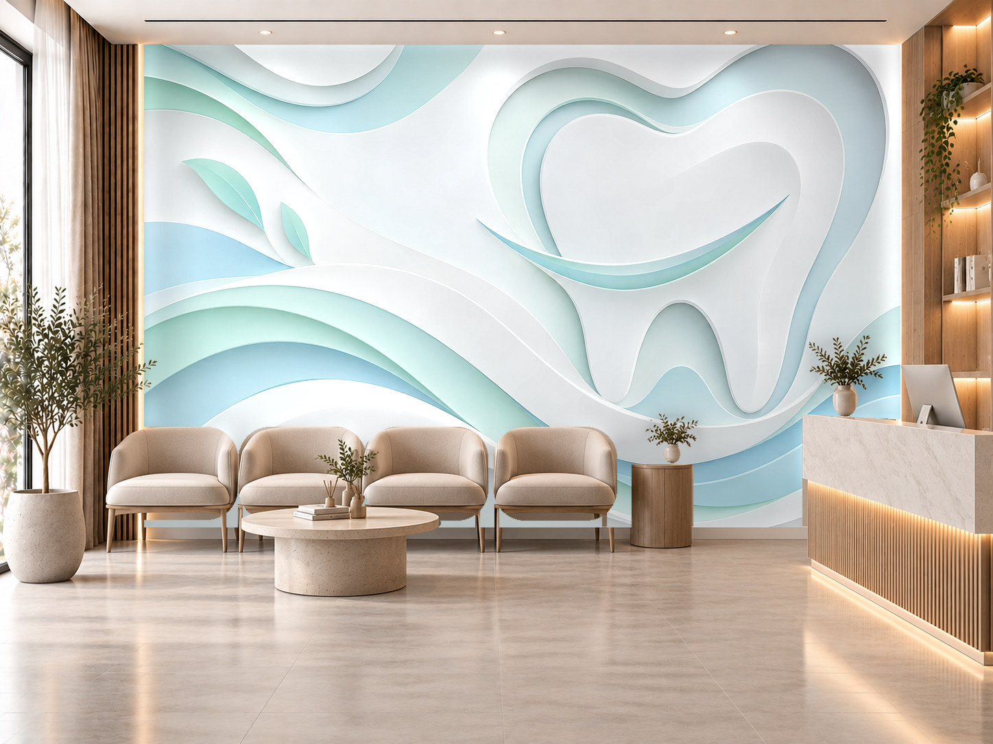 Gentle Smile Relief — Diş kliniği Duvar Kağıdı (TS-DT-006) – görsel 1