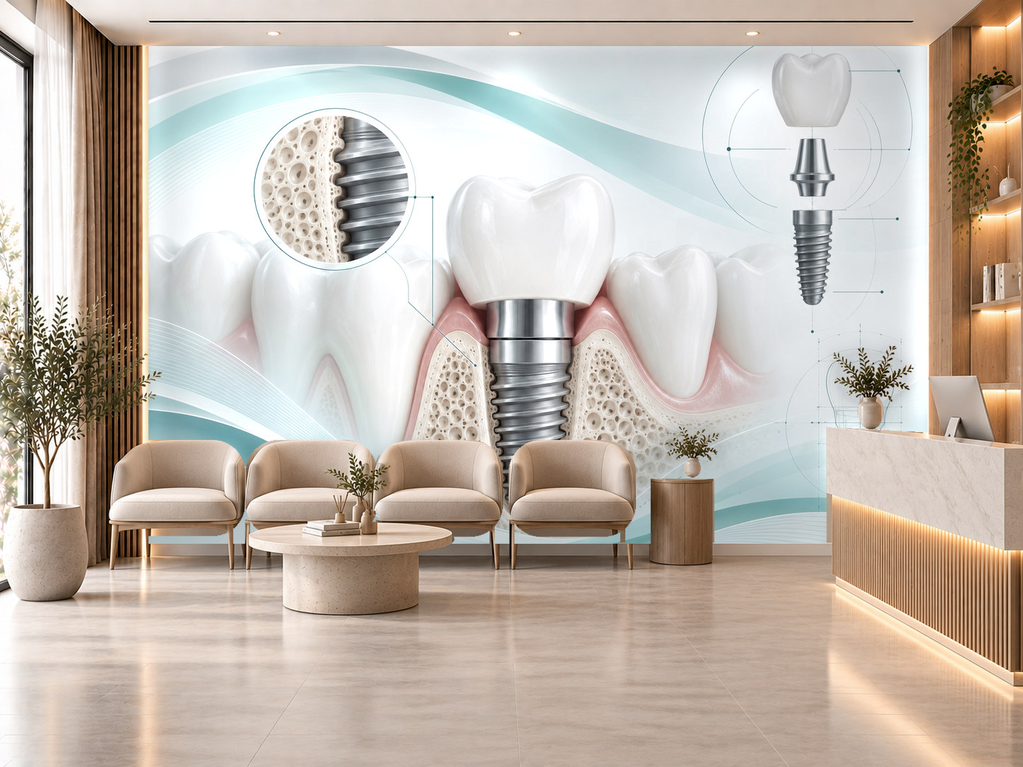 Implant Structure — Diş kliniği Duvar Kağıdı (TS-DT-012) – görsel 1