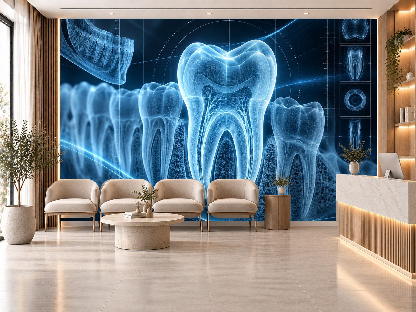 Dental X-Ray Abstract — Diş kliniği Duvar Kağıdı (TS-DT-013) – görsel 1