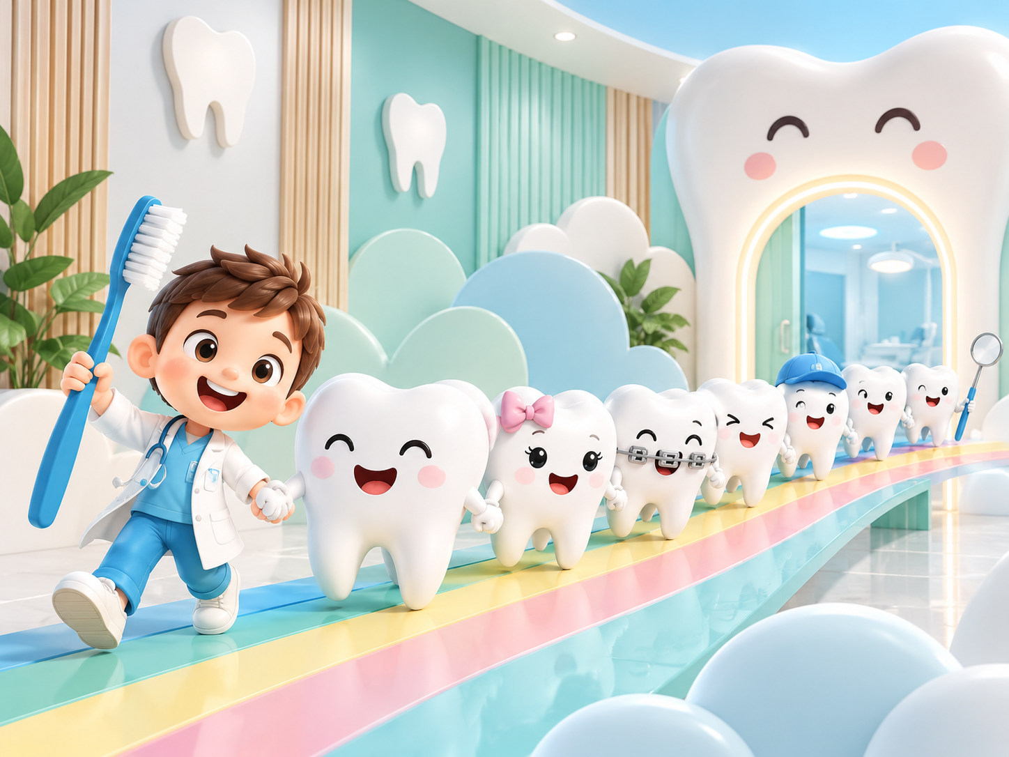 Little Smile Clinic — Diş kliniği Duvar Kağıdı (TS-DT-016) – görsel 2