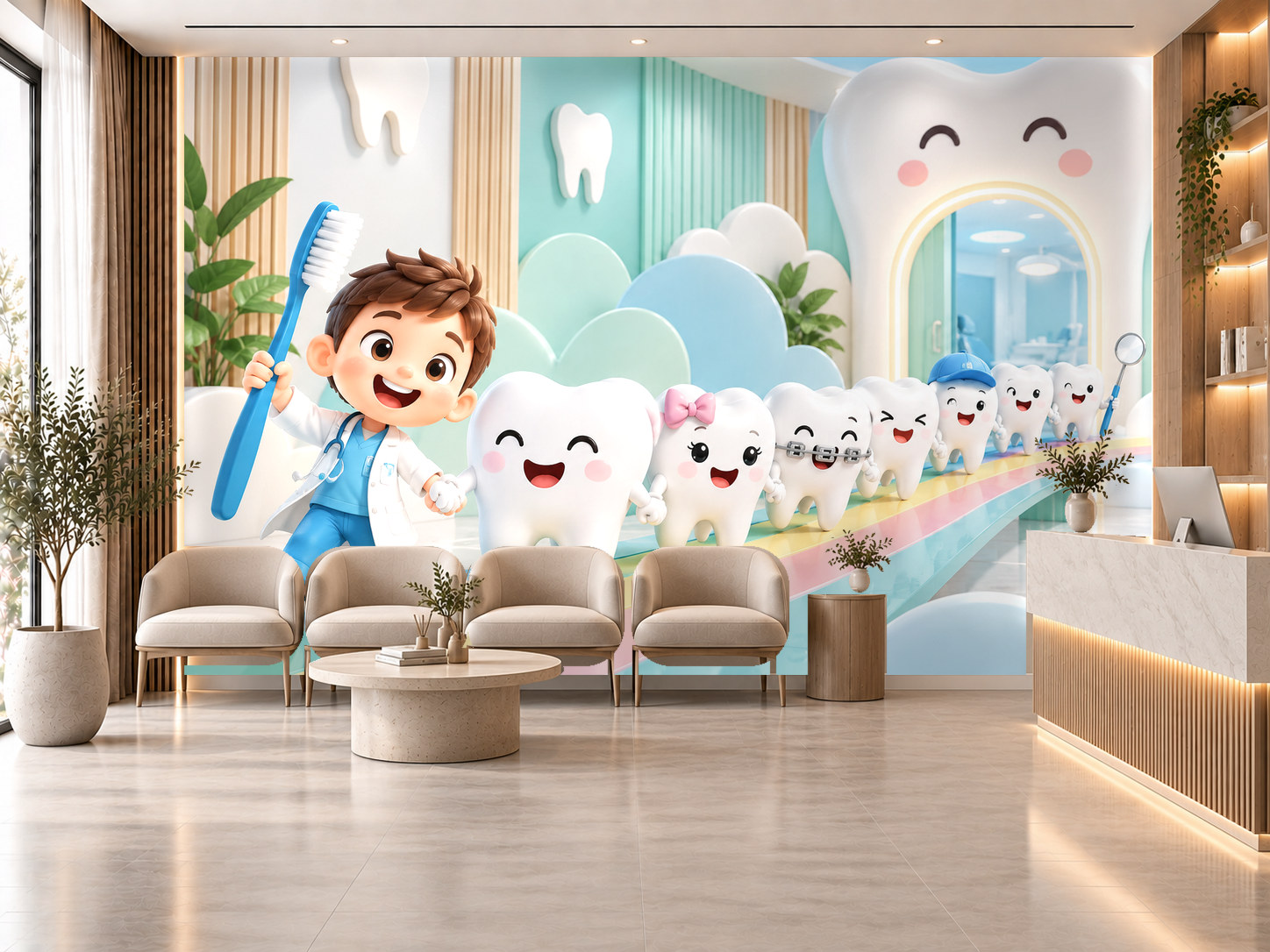 Little Smile Clinic — Diş kliniği Duvar Kağıdı (TS-DT-016) – görsel 1