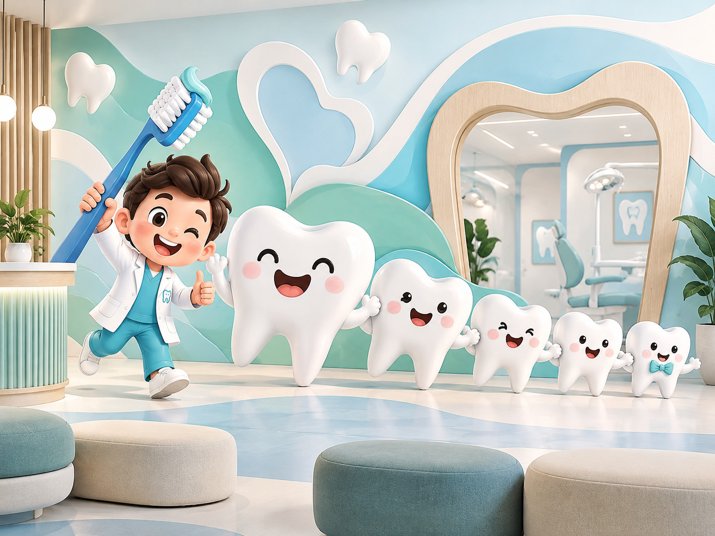 Tooth Parade Clinic — Diş kliniği Duvar Kağıdı (TS-DT-018) – görsel 2