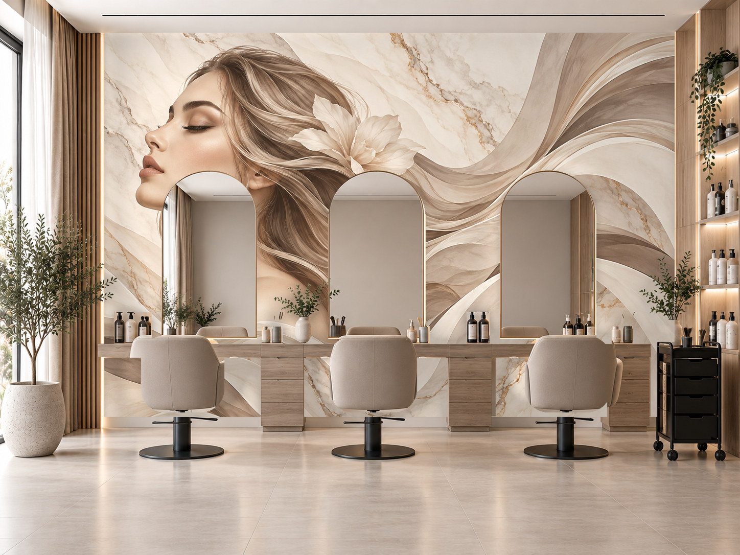 Soft Beauty Marble — Kuaför Duvar Kağıdı (TS-HB-002) – görsel 1
