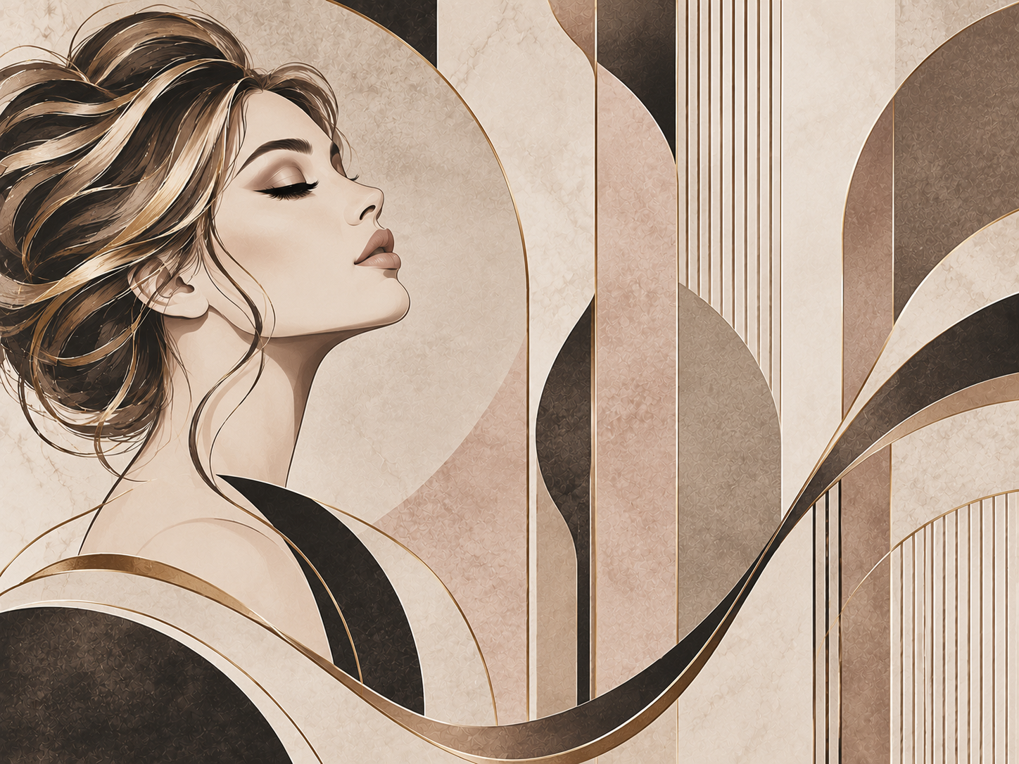 Chic Salon Curves — Kuaför Duvar Kağıdı (TS-HB-005) – görsel 3