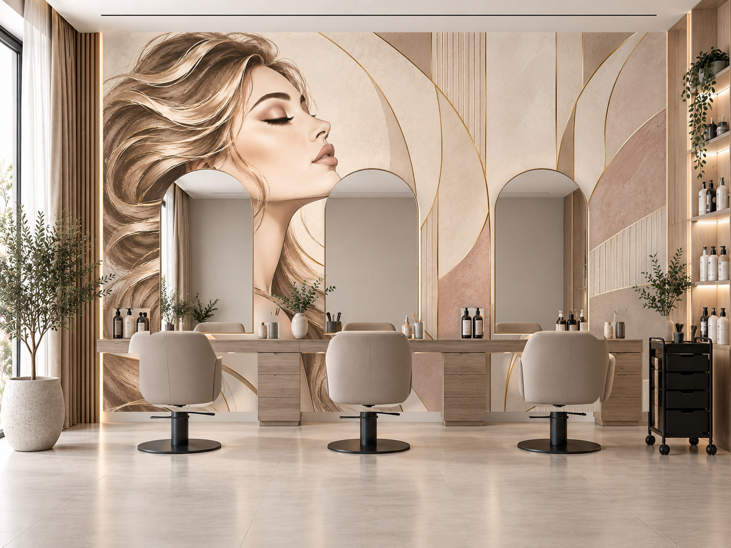 Salon Muse — Kuaför Duvar Kağıdı (TS-HB-012) – görsel 1