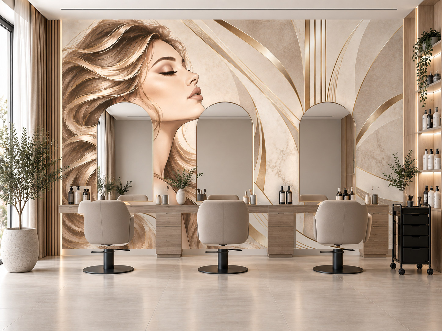 Premium Hair Signature — Kuaför Duvar Kağıdı (TS-HB-014) – görsel 1