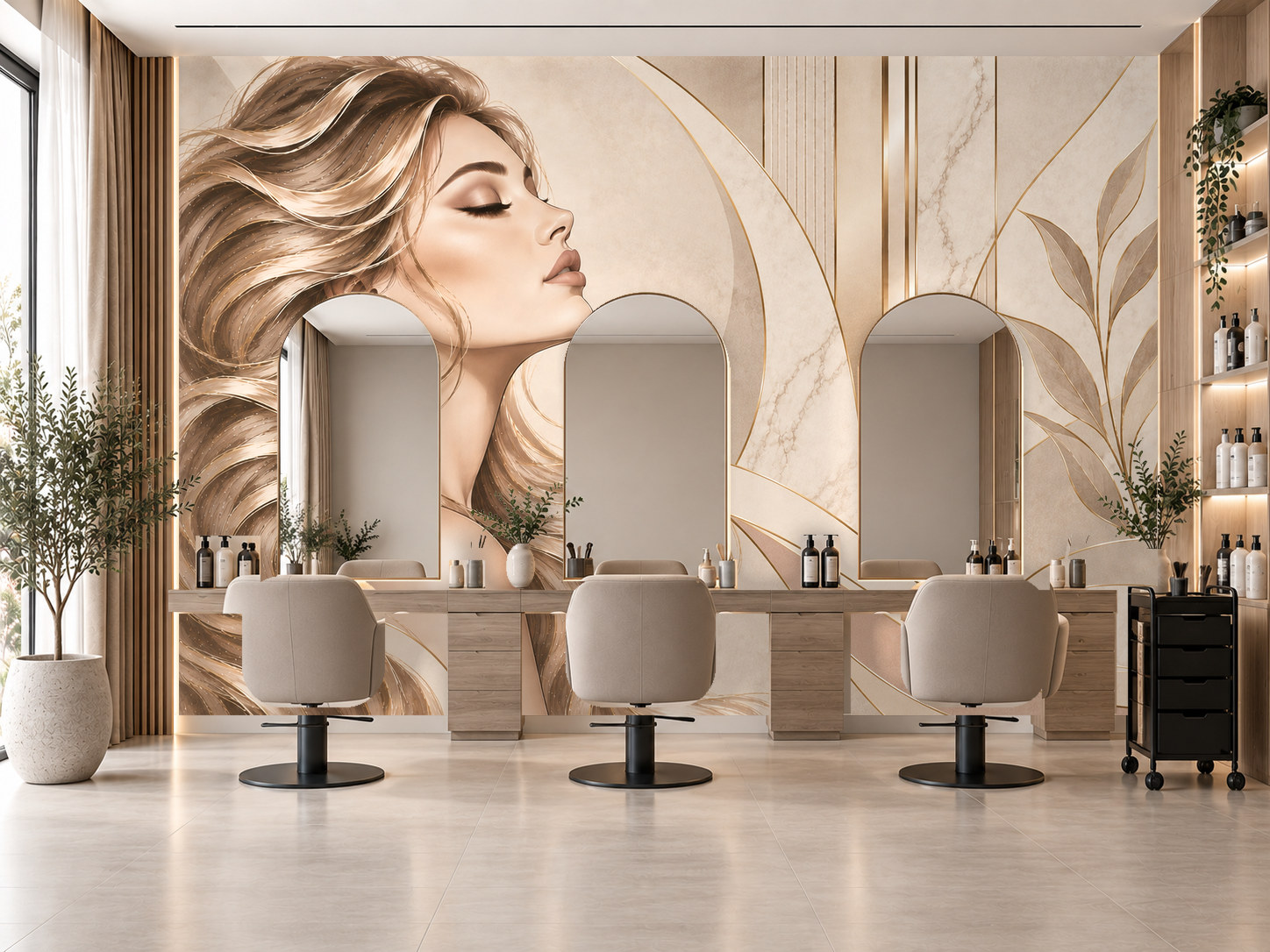 Beauty Salon Signature — Kuaför Duvar Kağıdı (TS-HB-015) – görsel 1