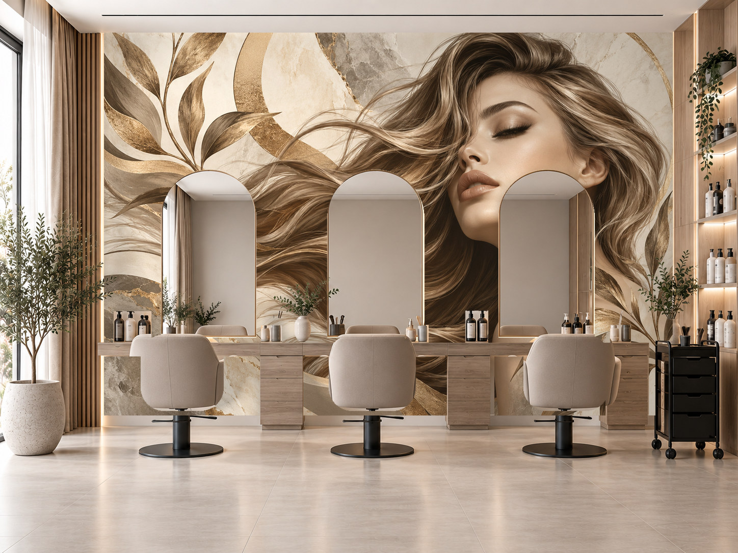 Artistic Hair Muse — Kuaför Duvar Kağıdı (TS-HB-017A) – görsel 1