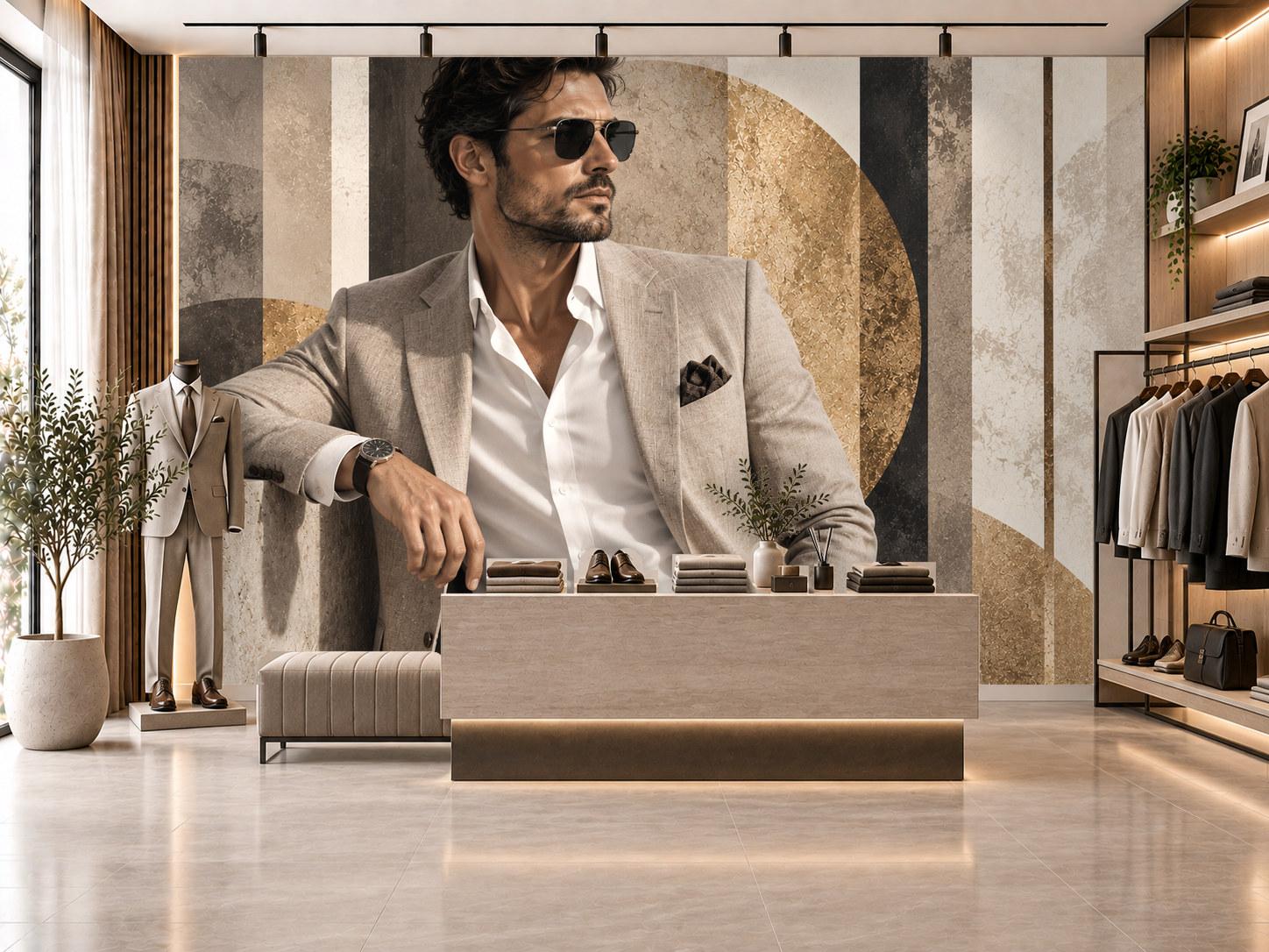 Tailored Style Portrait — Erkek butik Duvar Kağıdı (TS-MF-002) – görsel 1