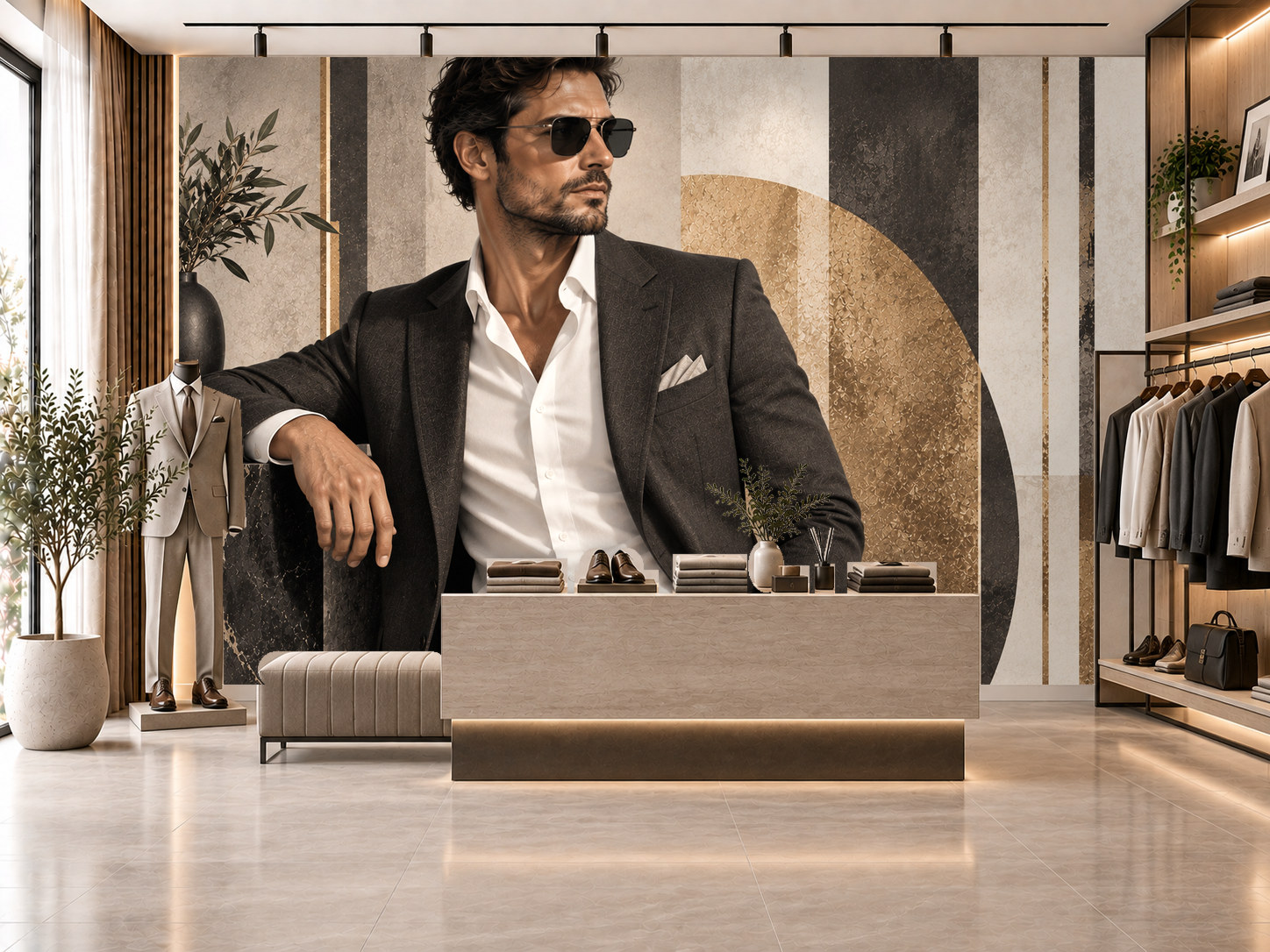 Contemporary Gentleman — Erkek butik Duvar Kağıdı (TS-MF-005) – görsel 1