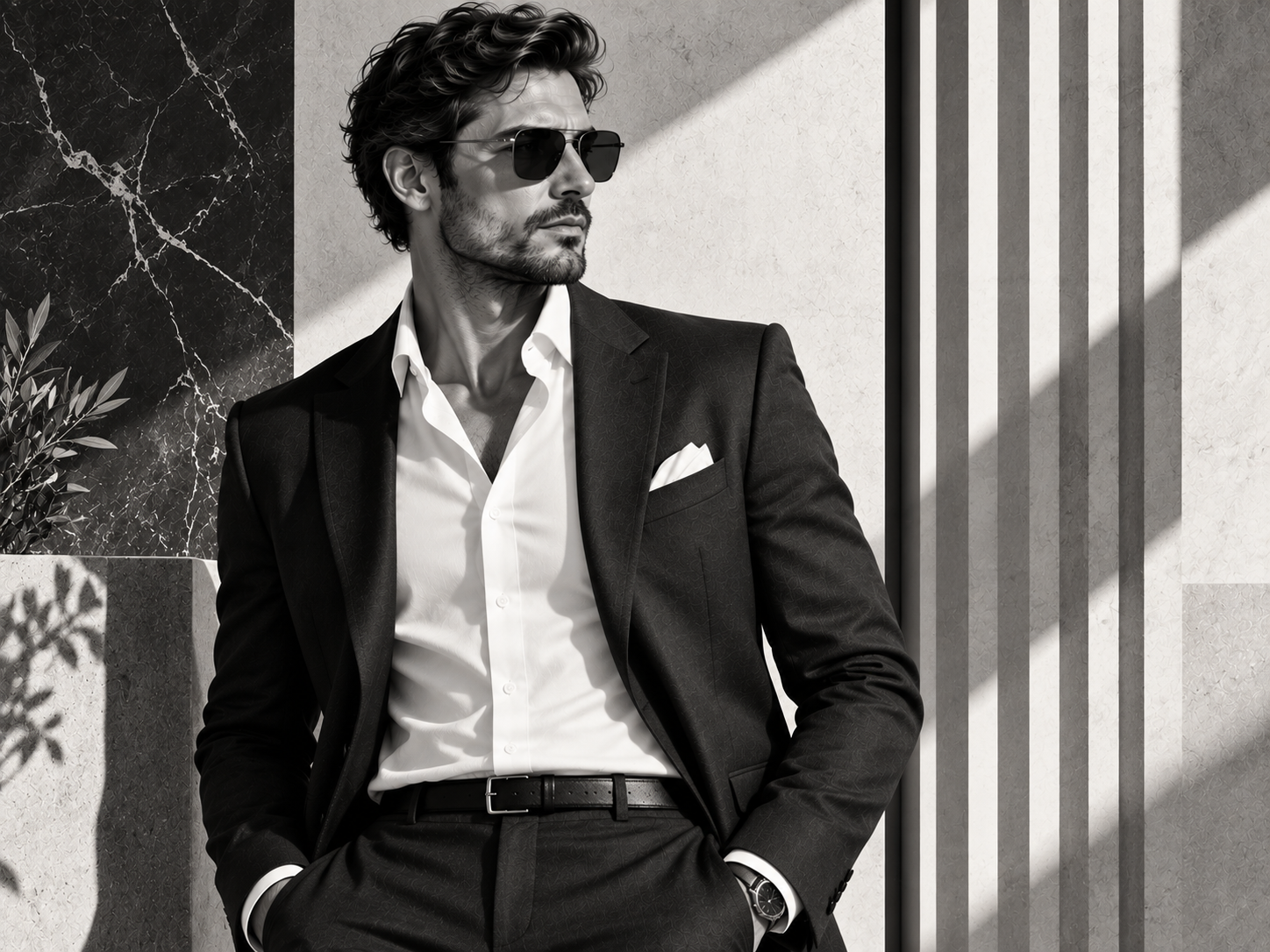 Black White Menswear — Erkek butik Duvar Kağıdı (TS-MF-006) – görsel 2