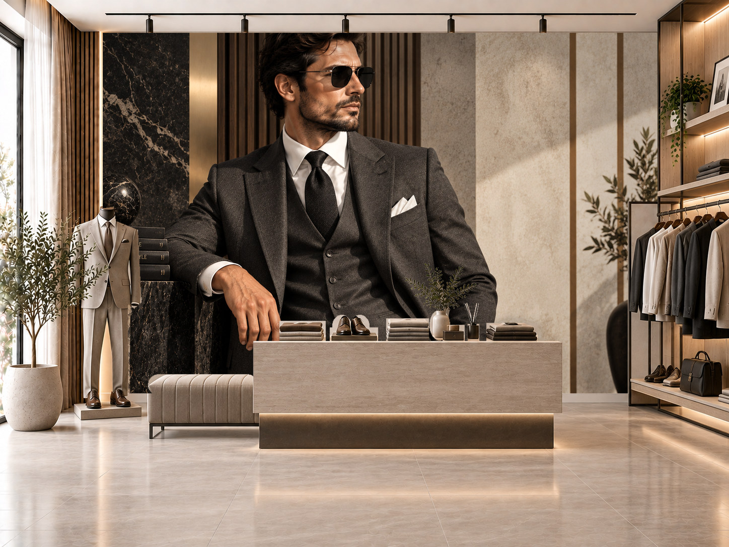 Classic Tailoring — Erkek butik Duvar Kağıdı (TS-MF-008) – görsel 1