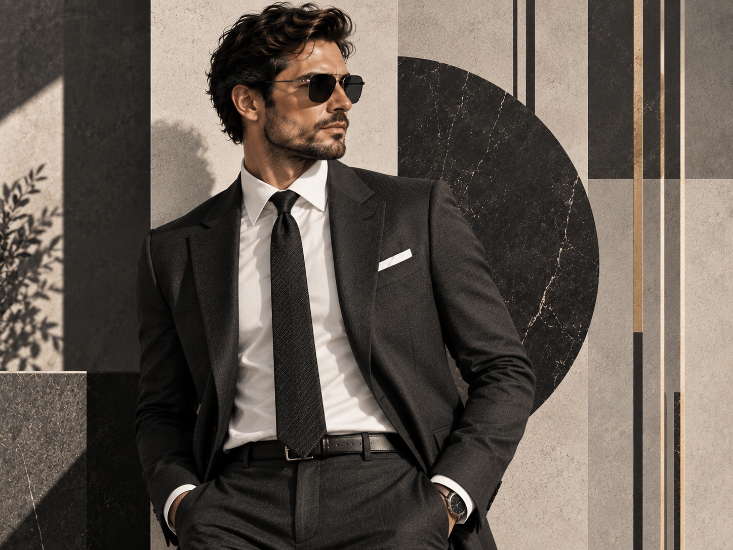 Modern Suit Geometry — Erkek butik Duvar Kağıdı (TS-MF-010) – görsel 2