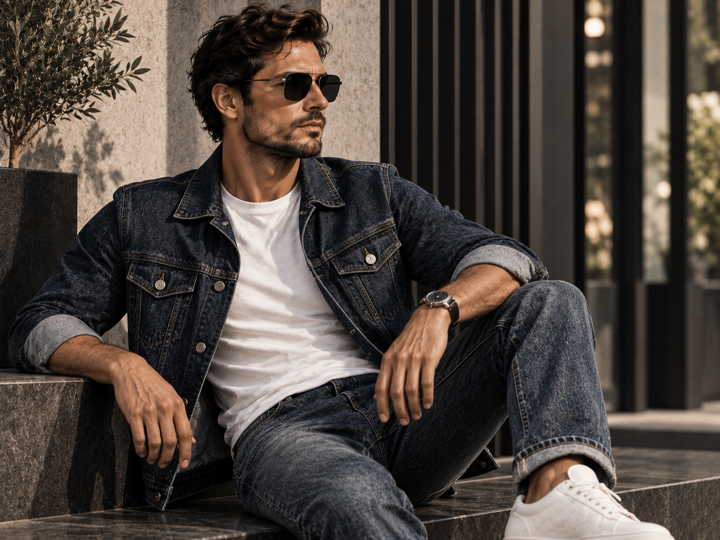 Denim Urban Mood — Erkek butik Duvar Kağıdı (TS-MF-011) – görsel 2