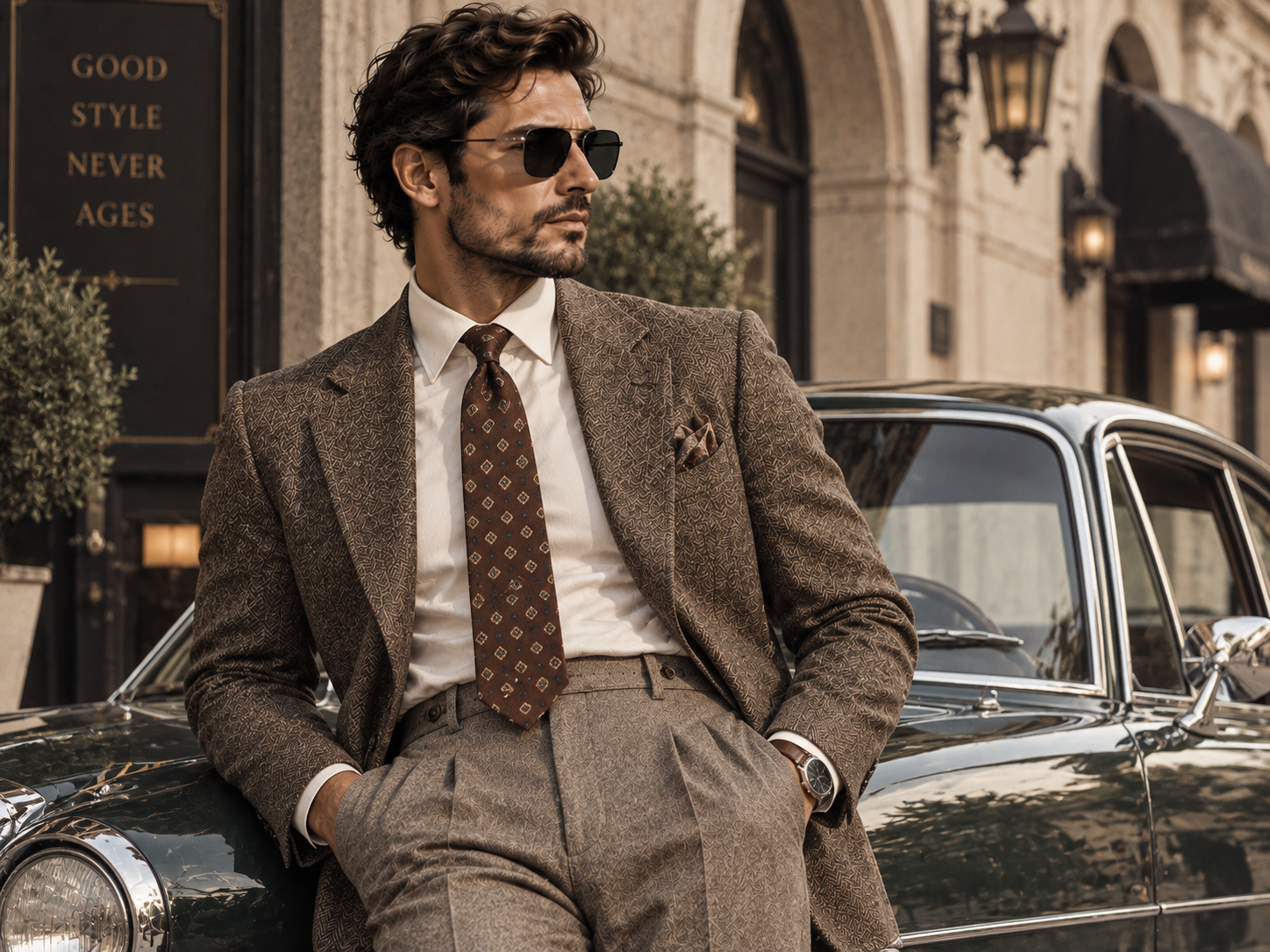 Retro Gentleman Fashion — Erkek butik Duvar Kağıdı (TS-MF-013) – görsel 2