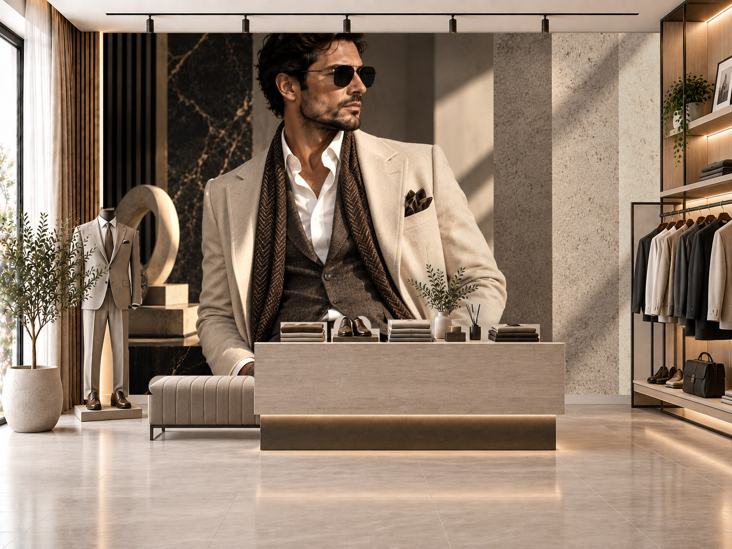 Men Fashion Signature — Erkek butik Duvar Kağıdı (TS-MF-015) – görsel 1