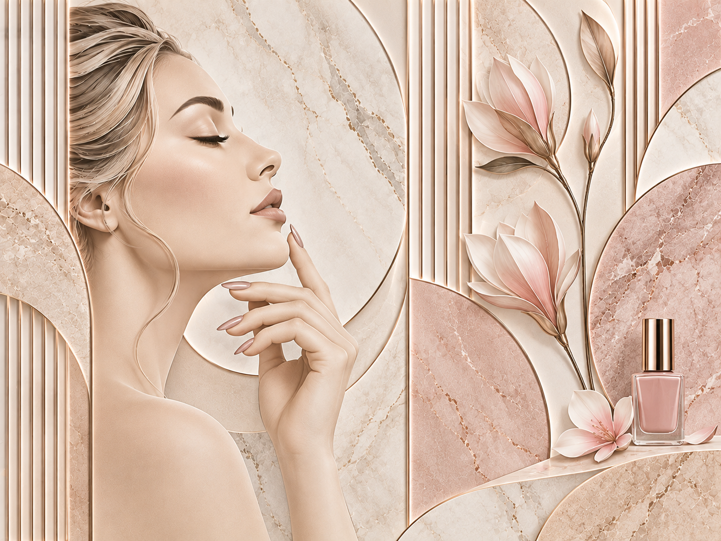 Chic Nail Flow — Tırnak stüdyosu Duvar Kağıdı (TS-NL-001) – görsel 2