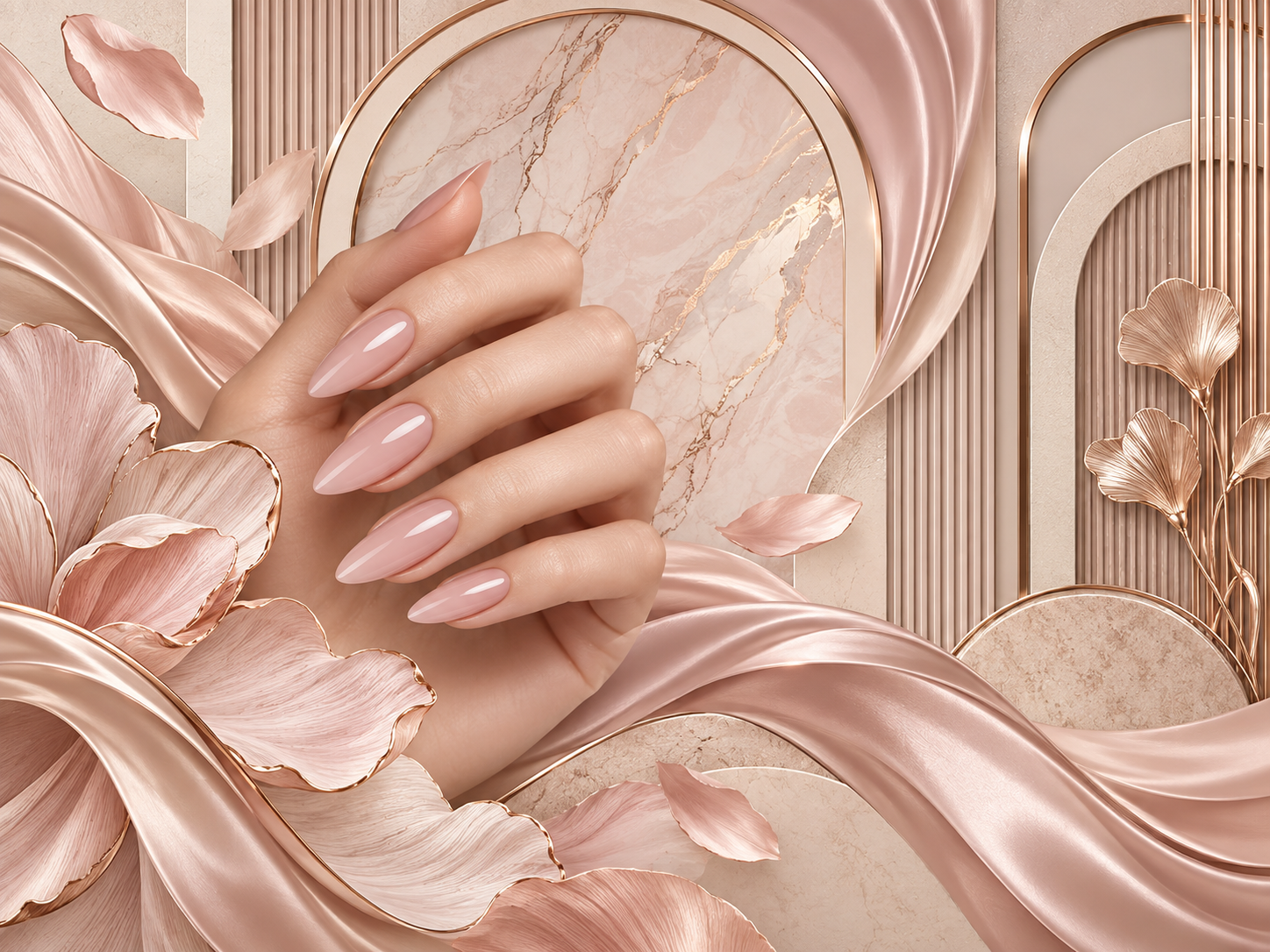Blush Beauty Surface — Tırnak stüdyosu Duvar Kağıdı (TS-NL-005) – görsel 3
