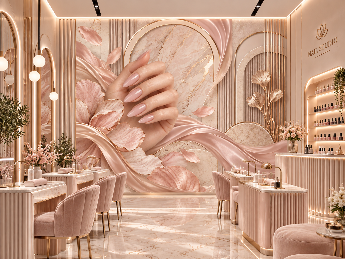 Blush Beauty Surface — Tırnak stüdyosu Duvar Kağıdı (TS-NL-005) – görsel 2
