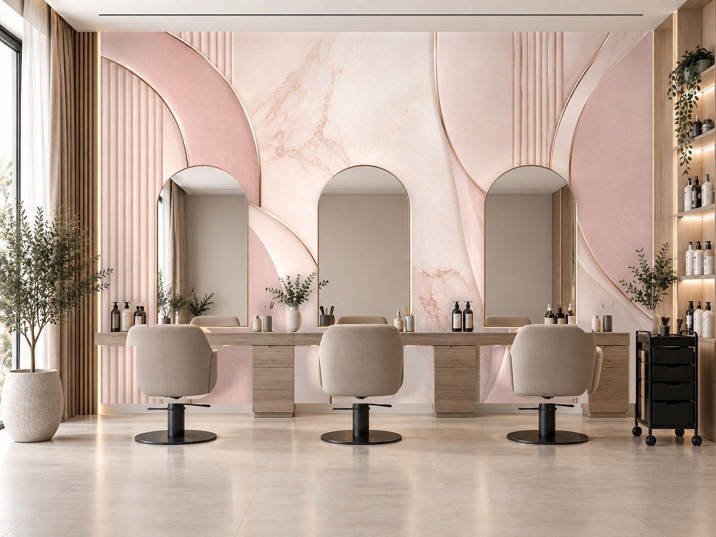 Nail Atelier Soft — Tırnak stüdyosu Duvar Kağıdı (TS-NL-012) – görsel 1
