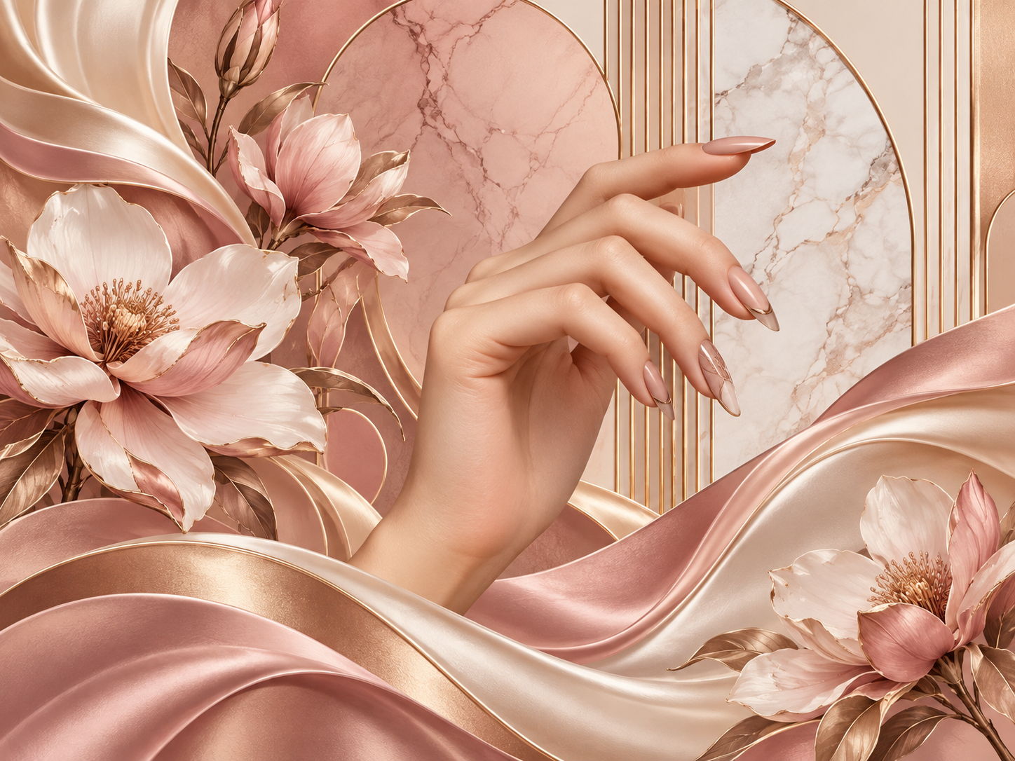 Nail Art Signature — Tırnak stüdyosu Duvar Kağıdı (TS-NL-016) – görsel 2