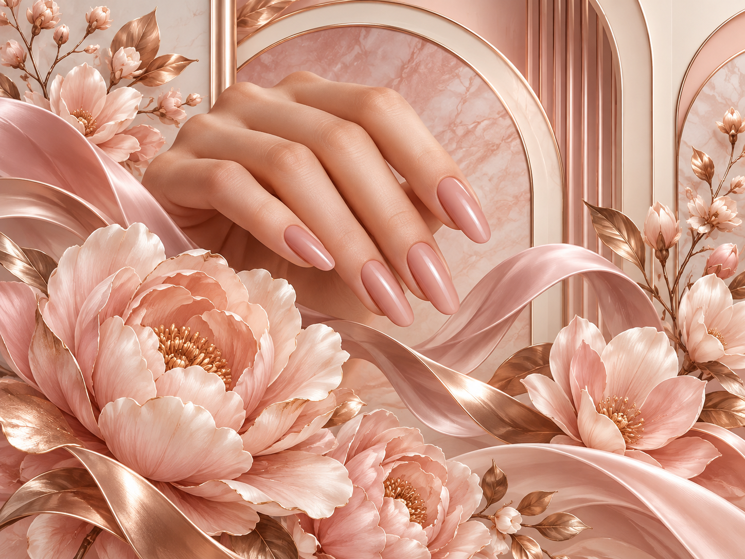 Glossy Nail Bloom — Tırnak stüdyosu Duvar Kağıdı (TS-NL-017) – görsel 2