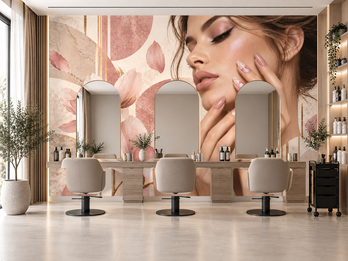 Petal Touch Nail Lounge — Tırnak stüdyosu Duvar Kağıdı (TS-NL-020) – görsel 1