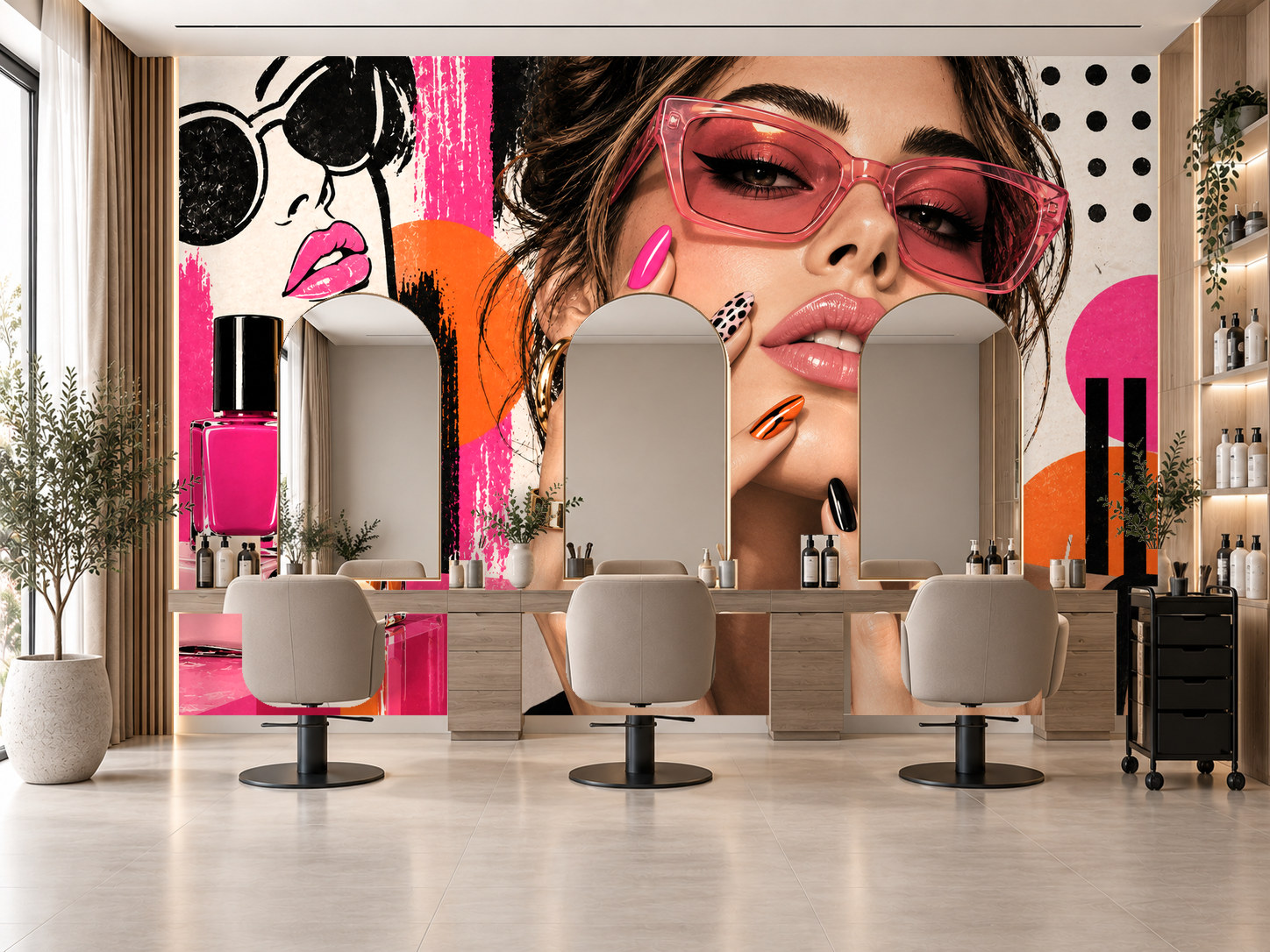 Pop Studio Nails — Tırnak stüdyosu Duvar Kağıdı (TS-NL-030) – görsel 1