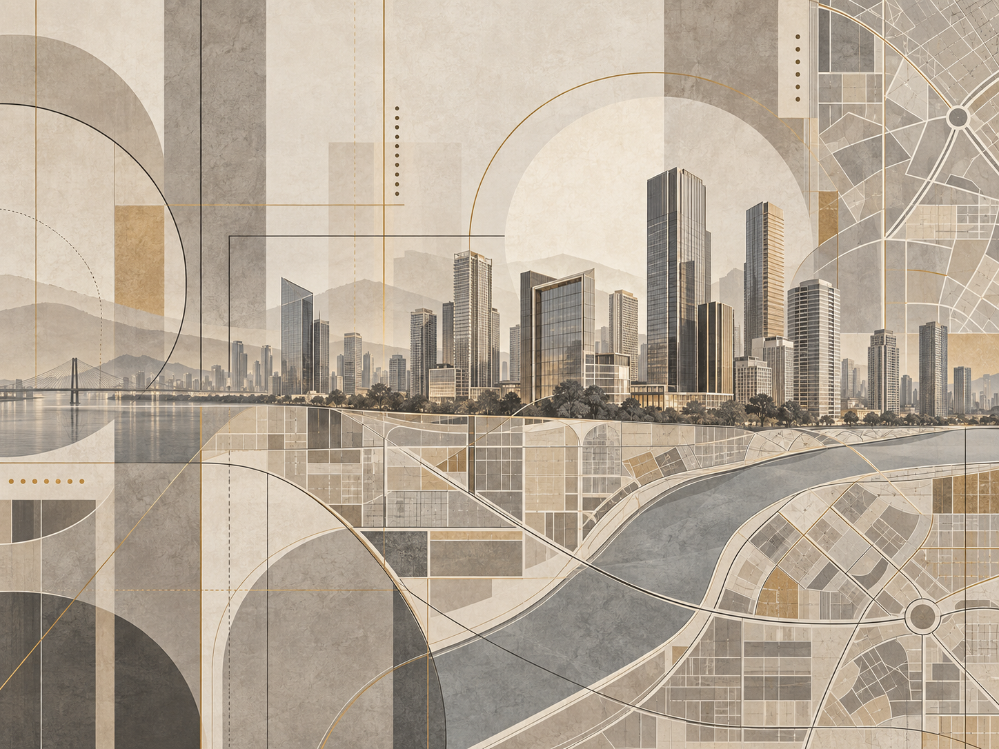 Urban Property Lines — Emlak ofisi Duvar Kağıdı (TS-RE-004) – görsel 2